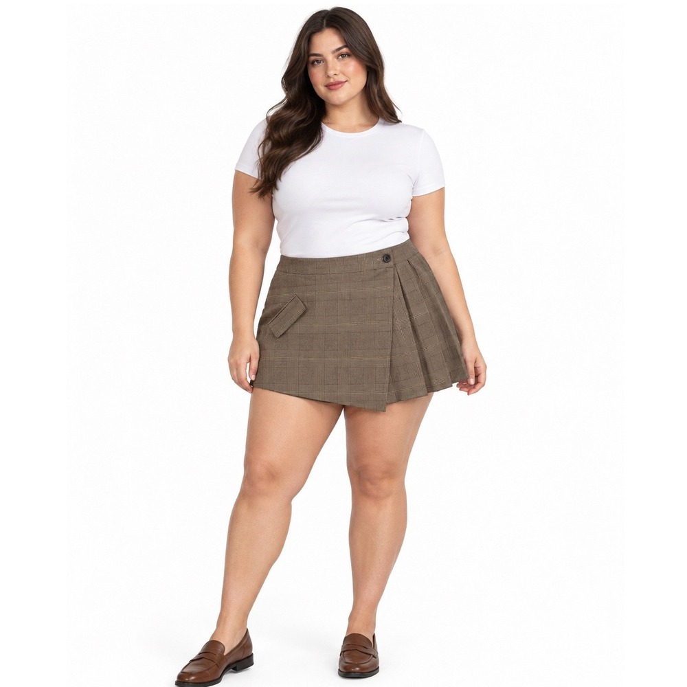 Rails Adriana Maple Check Plaid Pleated Mini Skirt Womens 16 Brown Preppy Fall